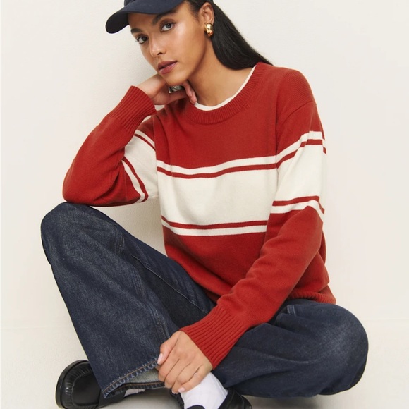 Reformation Cashmere Blend Oversized Crew Sweater - Picture 8 of 9